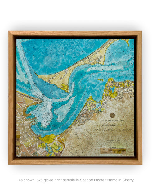 Nantucket Harbor Nautical Chart | Framed Giclee Print on Canvas